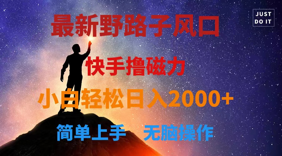 （10754期）最新风口！快手撸磁力，野路子，小白无脑操作日入2000+-一起网创