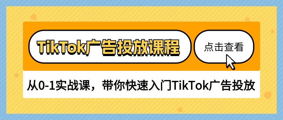 （10731期）TikTok广告投放课程，从0-1实战课，带你快速入门TikTok广告投放（30节课）-一起网创