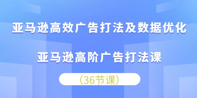 （10649期）亚马逊高效广告打法及数据优化，亚马逊高阶广告打法课-一起网创