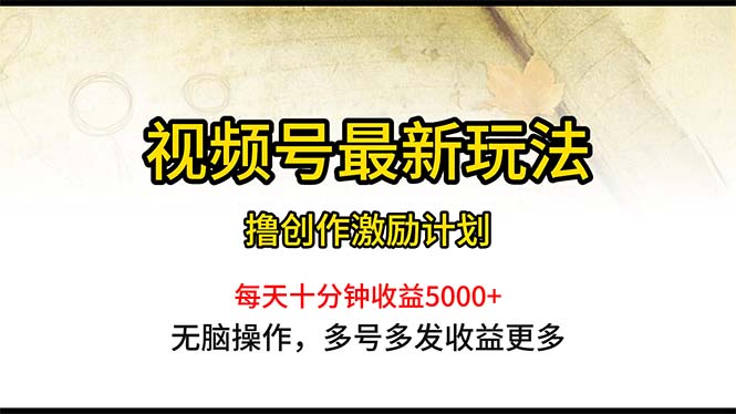 （10591期）视频号最新玩法，每日一小时月入5000+-一起网创