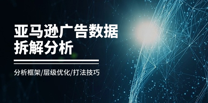 （11004期）亚马逊-广告数据拆解分析，分析框架/层级优化/打法技巧（8节课）-一起网创