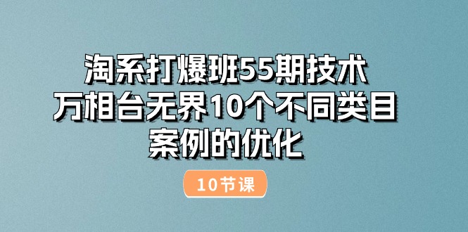 （10996期）淘系打爆班55期技术：万相台无界10个不同类目案例的优化（10节）-一起网创