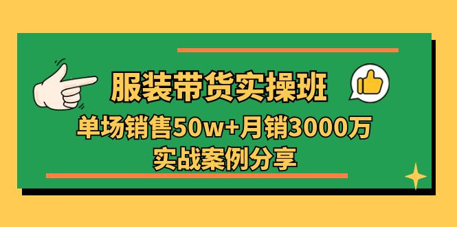 （11071期）服装带货实操培训班：单场销售50w+月销3000万实战案例分享（27节）-一起网创
