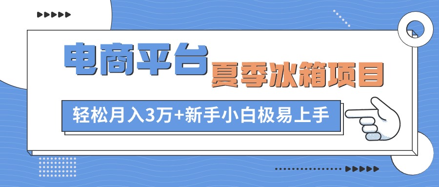 （10934期）电商平台夏季冰箱项目，轻松月入3万+，新手小白极易上手-一起网创