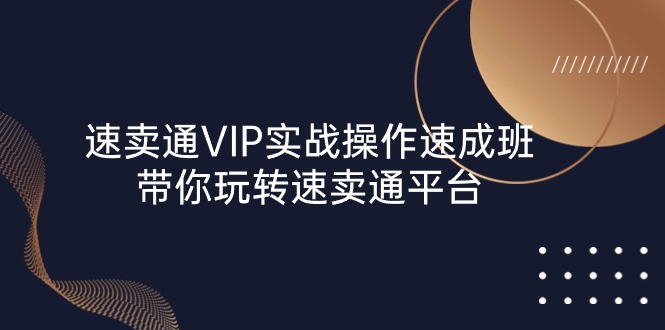 （10935期）速卖通 VIP实战操作-速成班，带你玩转速卖通平台（23节）-一起网创