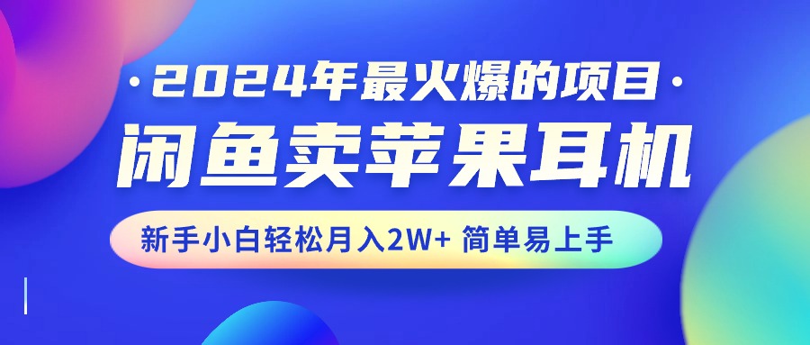 （10863期）2024年最火爆的项目，闲鱼卖苹果耳机，新手小白轻松月入2W+简单易上手-一起网创