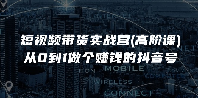 （11253期）短视频带货实战营(高阶课)，从0到1做个赚钱的抖音号（17节课）-一起网创