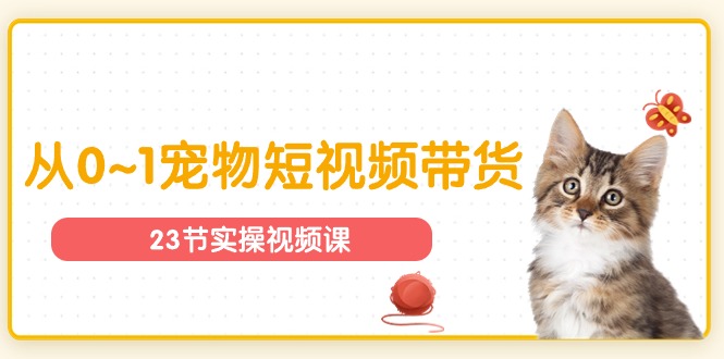（11086期）宠物行业从0~1宠物短视频带货实操课（23节课）-一起网创