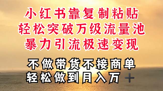 （11139期）深层揭秘小红书，靠复制粘贴，一周突破万级流量池，无脑搬运，暴力引流…-一起网创