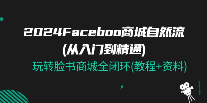 （11368期）2024Faceboo 商城自然流(从入门到精通)，玩转脸书商城全闭环(教程+资料)-一起网创
