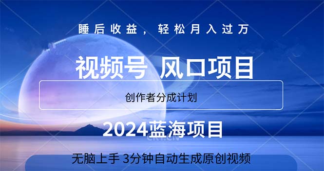 （11388期）2024蓝海项目，3分钟自动生成视频，月入过万-一起网创