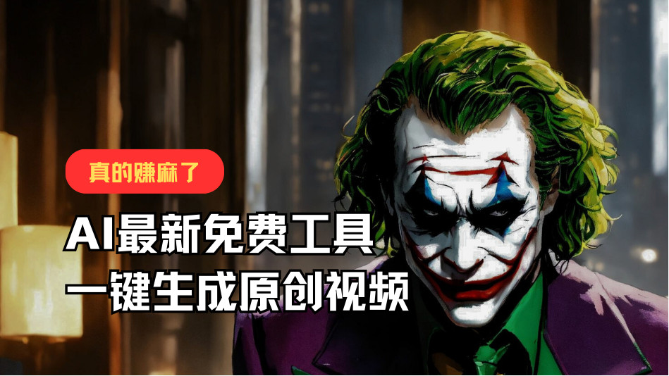 最新免费AI工具，一键生成原创视频，佛系搬运，轻松月入10000+！-一起网创