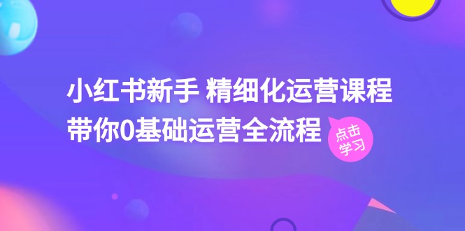 （11417期）小红书新手 精细化运营课程，带你0基础运营全流程（41节视频课）-一起网创