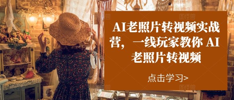 AI老照片转视频实战营，一线玩家教你AI老照片转视频-一起网创