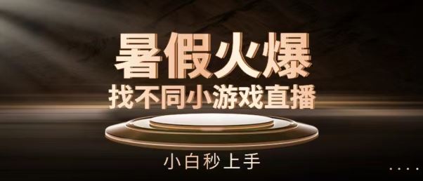 暑假火爆找不同小游戏直播间，小白秒上手【揭秘】-一起网创