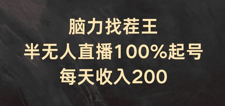 脑力找茬王，半无人直播100%起号，每天收入200+【揭秘】-一起网创