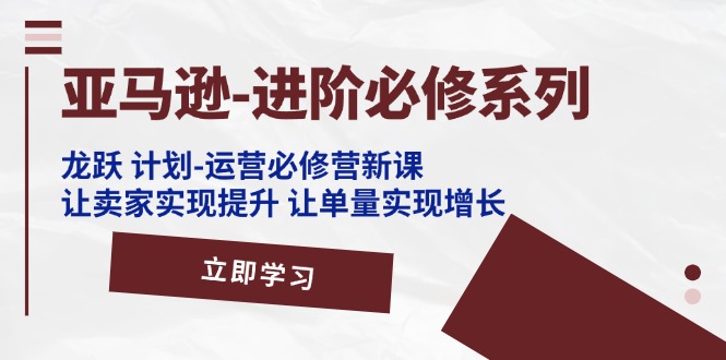 （11623期）亚马逊-进阶必修系列，龙跃 计划-运营必修营新课，让卖家实现提升 让单…-一起网创