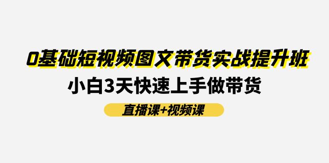 （11641期）0基础短视频图文带货实战提升班(直播课+视频课)：小白3天快速上手做带货-一起网创
