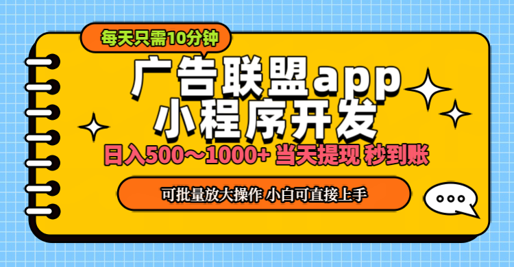 （11645期）小程序开发 广告赚钱 日入500~1000+ 小白轻松上手！-一起网创