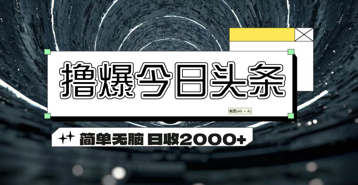 （11665期）撸爆今日头条 简单无脑操作 日收2000+-一起网创