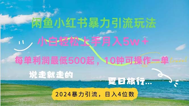 （11650期）2024暑假赚钱项目小红书咸鱼暴力引流，简单无脑操作，每单利润500+，…-一起网创