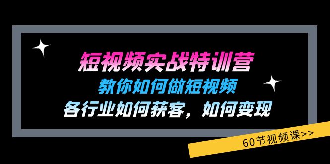 短视频实战特训营：教你如何做短视频，各行业如何获客，如何变现 (60节)-一起网创