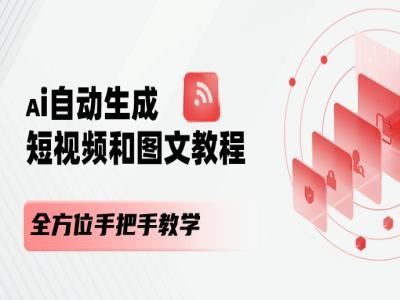 AI自动生成短视频和图文课程，全方位手把手教学-一起网创