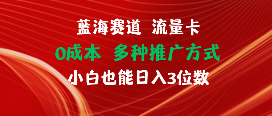（11768期）蓝海赛道 流量卡 0成本 小白也能日入三位数-一起网创