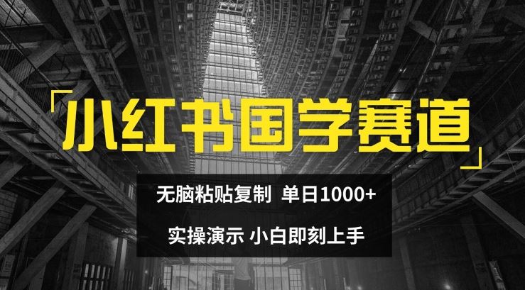 小红书国学赛道，无脑粘贴复制，单日1K，实操演示，小白即刻上手【揭秘】-一起网创