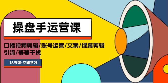 （11803期）操盘手运营课程：口播视频剪辑/账号运营/文案/绿幕剪辑/引流/干货/16节-一起网创