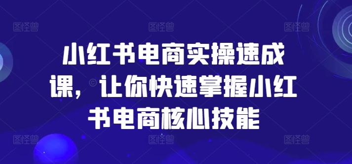 小红书电商实操速成课，让你快速掌握小红书电商核心技能-一起网创