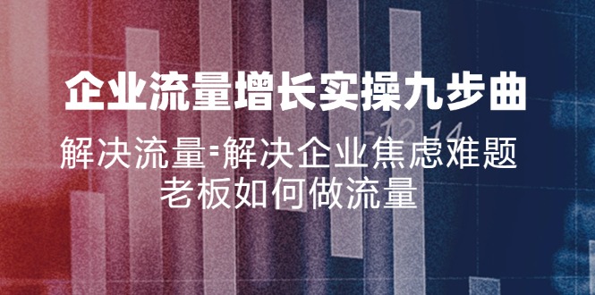 （11822期）企业流量增长实战九步曲，解决流量=解决企业焦虑难题，老板如何做流量-一起网创