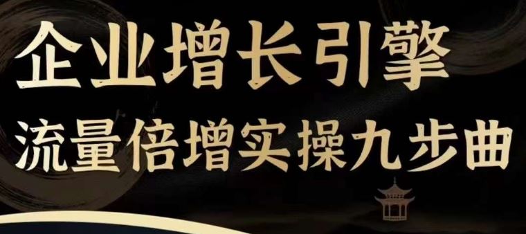 企业增长引擎流量倍增实操九步曲，一套课程帮你找到快速、简单、有效、可复制的获客+变现方式，-一起网创