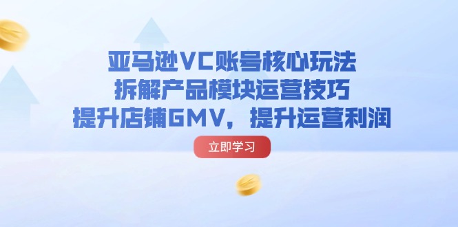 （11848期）亚马逊VC账号核心玩法，拆解产品模块运营技巧，提升店铺GMV，提升运营利润-一起网创