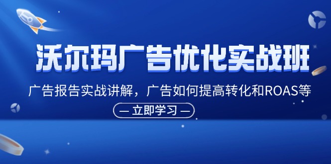 （11847期）沃尔玛广告优化实战班，广告报告实战讲解，广告如何提高转化和ROAS等-一起网创