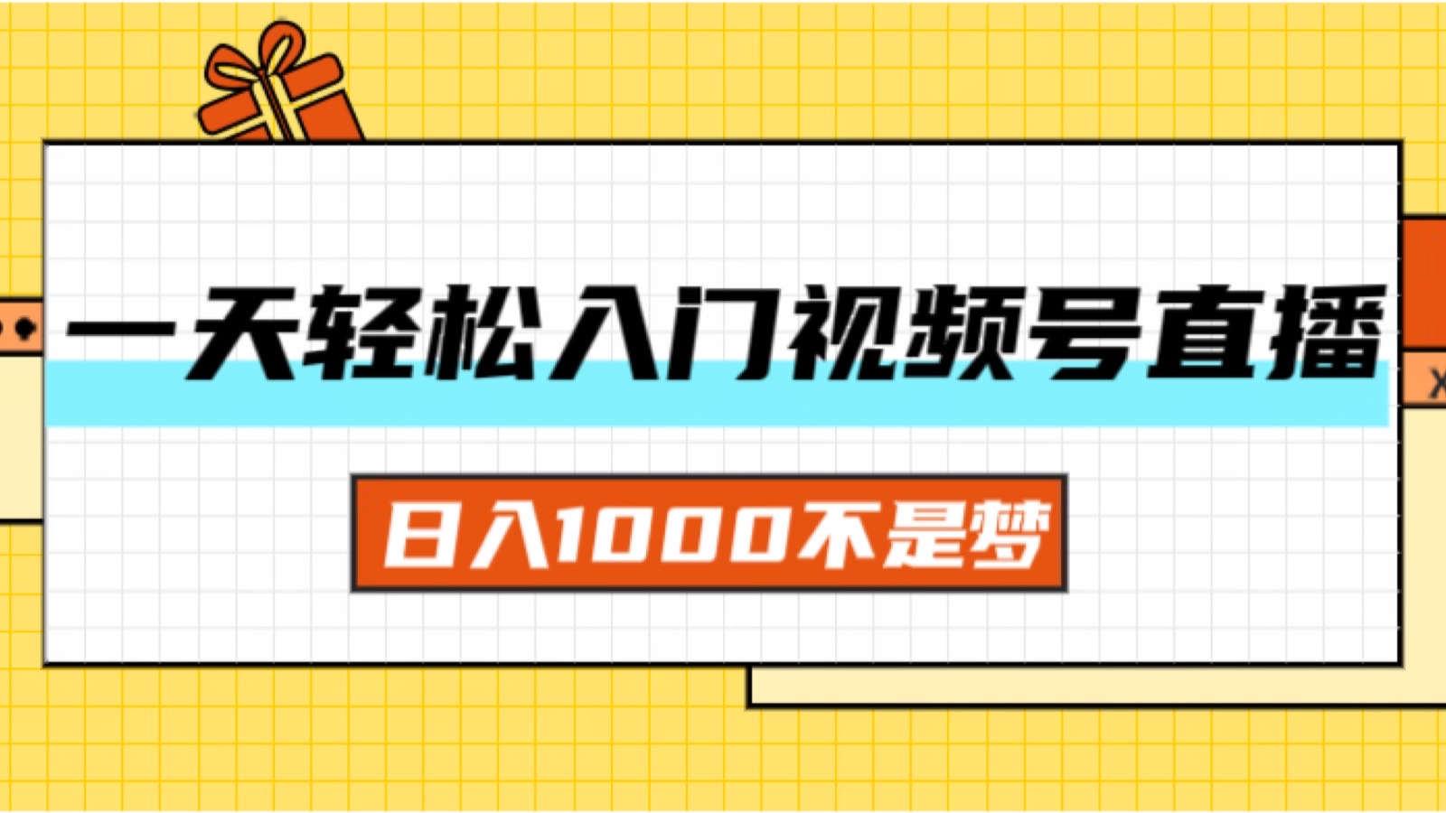 （11906期）一天入门视频号直播带货，日入1000不是梦-一起网创