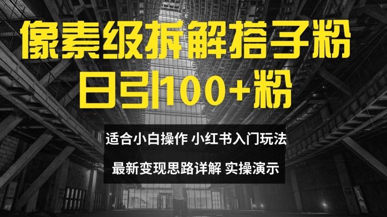 像素级拆解搭子粉，日引100+，小白看完可上手，最新变现思路详解【揭秘】-一起网创