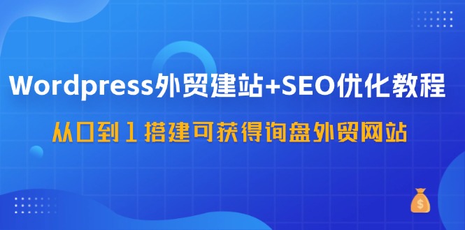WordPress外贸建站+SEO优化教程，从0到1搭建可获得询盘外贸网站（57节课）-一起网创