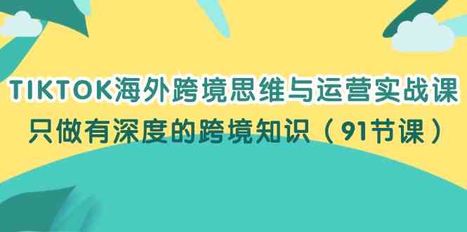 TIKTOK海外跨境思维与运营实战课，只做有深度的跨境知识（91节课）-一起网创