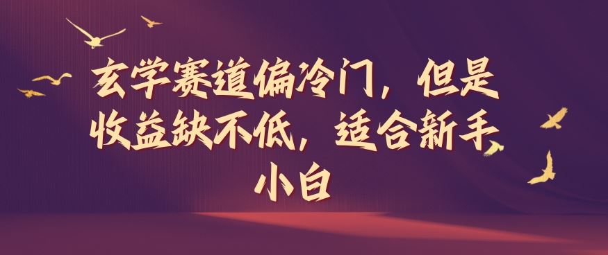 玄学赛道偏冷门，但是收益缺不低，适合新手小白【揭秘】-一起网创