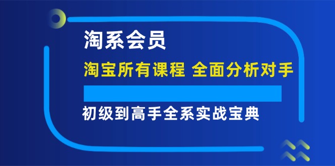 （12055期）淘系会员【淘宝所有课程，全面分析对手】，初级到高手全系实战宝典-一起网创