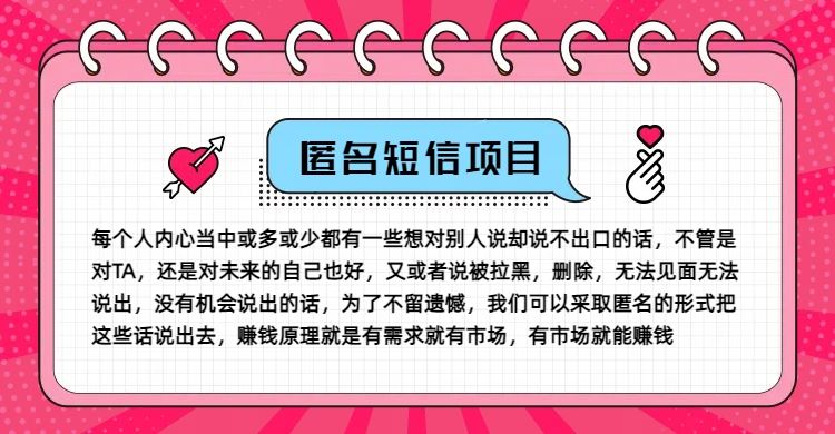 冷门小众赚钱项目，匿名短信，玩转信息差，月入五位数【揭秘】-一起网创