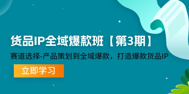 （12078期）货品-IP全域爆款班【第3期】赛道选择-产品策划到全域爆款，打造爆款货品IP-一起网创