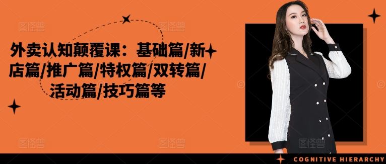外卖认知颠覆课：基础篇/新店篇/推广篇/特权篇/双转篇/活动篇/技巧篇等-一起网创