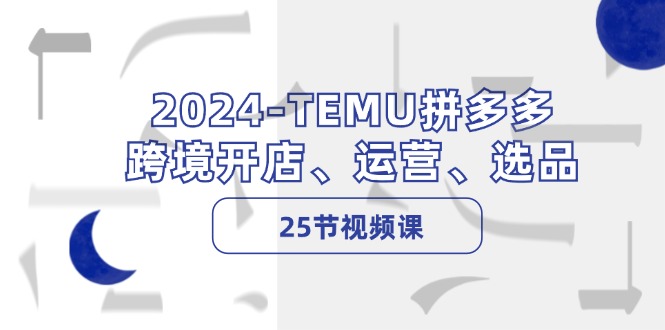 （12106期）2024-TEMU拼多多·跨境开店、运营、选品（25节视频课）-一起网创