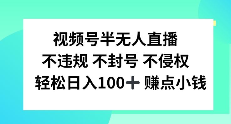 视频号半无人直播，不违规不封号，轻松日入100+【揭秘】-一起网创