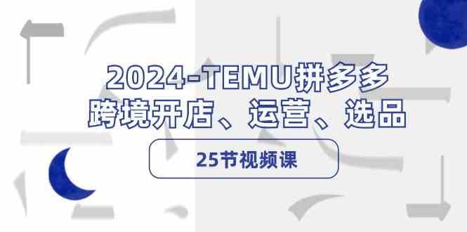2024TEMU拼多多跨境开店、运营、选品（25节视频课）-一起网创