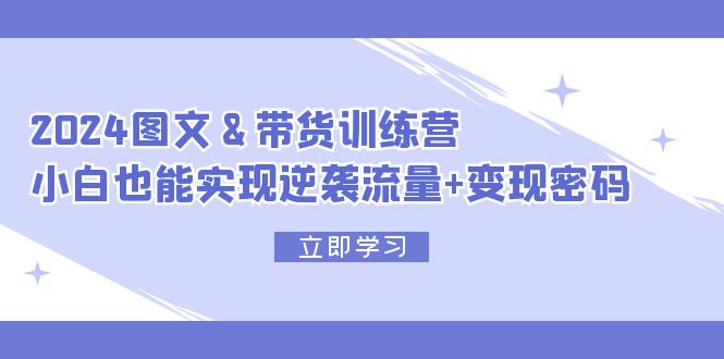 （12137期）2024 图文+带货训练营，小白也能实现逆袭流量+变现密码-一起网创