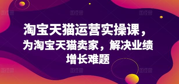 淘宝天猫运营实操课，为淘宝天猫卖家，解决业绩增长难题-一起网创