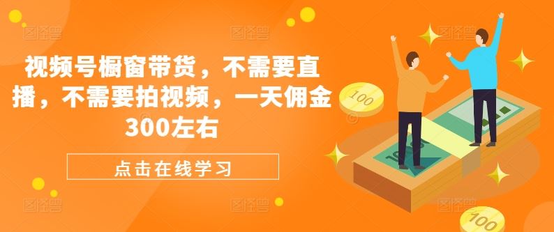 视频号橱窗带货，不需要直播，不需要拍视频，一天佣金300左右-一起网创